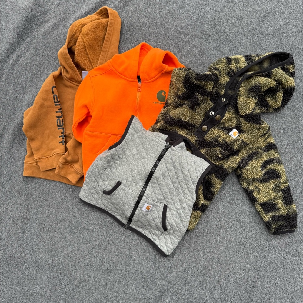 Carhartt Kids' Orange, Brown, Gray, and Camouflage Hoodies & Vest
